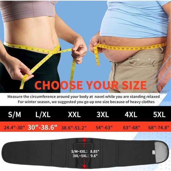 NWT Adjustable Back Brace Support Belt Lumbar Support Back Black Large / XL - Picture 9 of 11